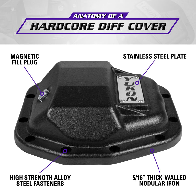 Yukon Gear & Axle YHCC-D44JL-REAR Yukon Gear Hardcore Rear Nodular Iron Cover for Jeep Wrangler JL Dana 44/220mm