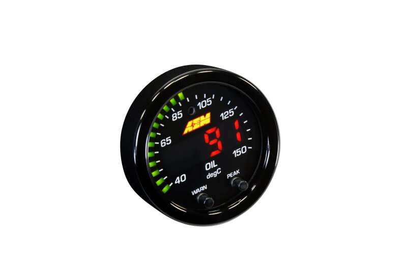 AEM 30-0302 X-Series Temperature 100-300F Gauge Kit (ONLY Black Bezel and Water Temp. Faceplate)