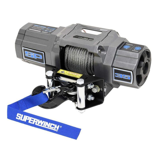 Superwinch 1135240 3500 LBS 12V DC 7/32in x 40ft Steel Rope Roller Fairlead SP 35 Winch