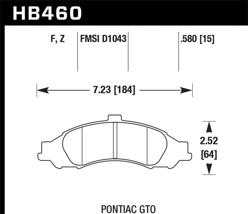 Hawk Performance HB460Z.580 Ceramic Street Brake Pads