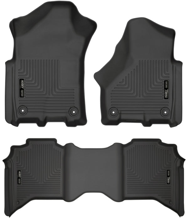 Husky Liners 94111 19-21 RAM 2500/3500 Crew Cab Weatherbeater Black Front & 2nd Seat Floor Liners