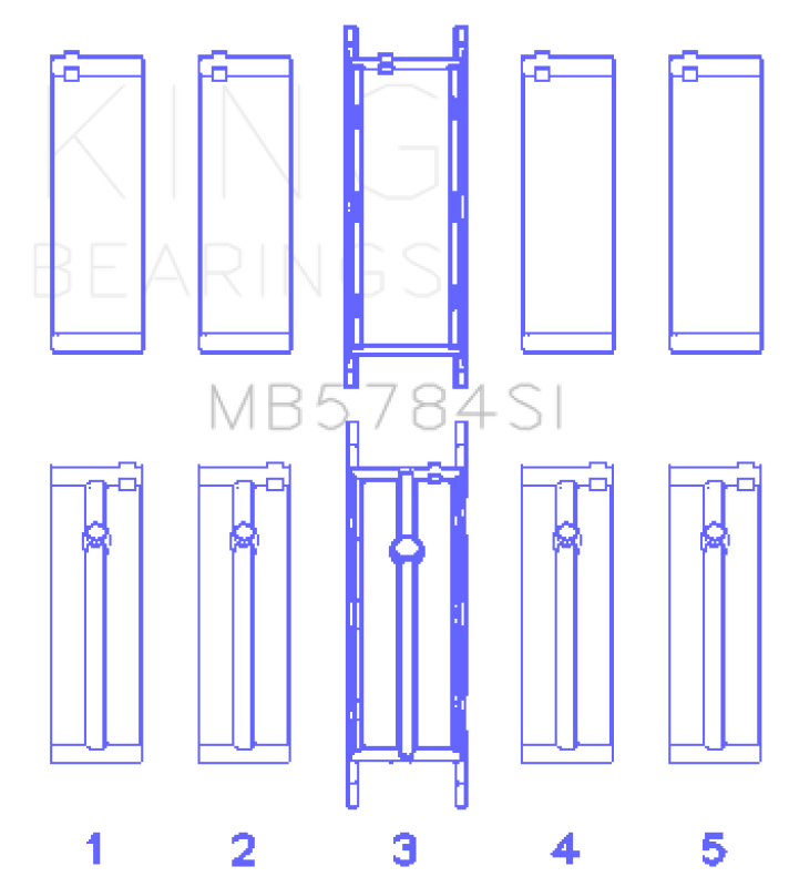 King Engine Bearings MB5784SI 13-15 BMW 320i Main Bearing Set