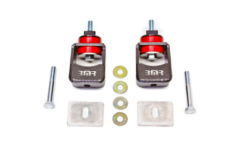 BMR Suspension MM004H BMR 10-15 5th Gen Camaro Motor Mount Kit (Polyurethane) - Black Hammertone (Spacers Not Included)