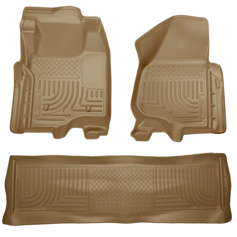 Husky Liners 98713 11-12 Ford SD Crew Cab WeatherBeater Combo Tan Floor Liners (w/o Manual Trans Case)