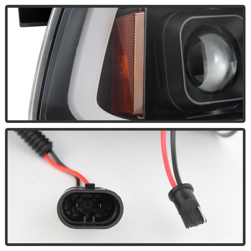 SPYDER 5085245 Spyder Dodge Charger 06-10 Projector Headlights - LED Light Bar - Black PRO-YD-DCH05V2-LB-BK