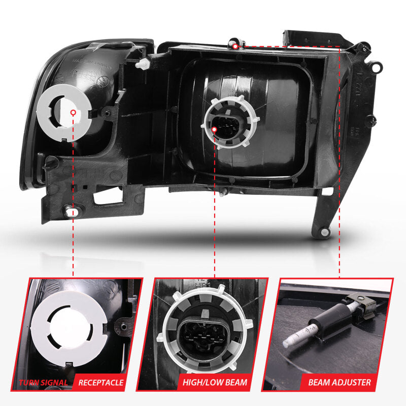 ANZO 111067 1994-2001 Dodge RAM Crystal Headlights Black