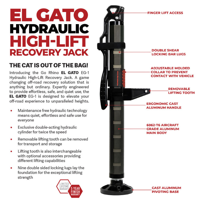 Go Rhino XG-RJ50010B Xventure Gear EG1 El Gato Hydraulic Jack - Graphite