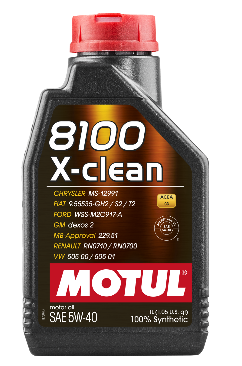 Motul 102786 1L Synthetic Engine Oil 8100 5W40 X-CLEAN C3 -505 01-502 00-505 00-LL04