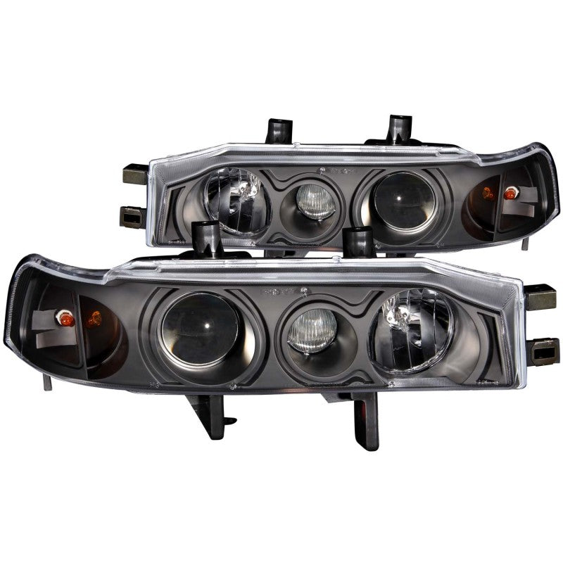 ANZO 121048 1990-1993 Honda Accord Projector Headlights w/ Halo Black 1pc