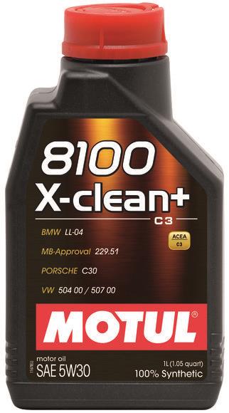Motul 106376 1L Synthetic Engine Oil 8100 5W30 X-CLEAN - LL04- MB 229.51- 504.00-507.00