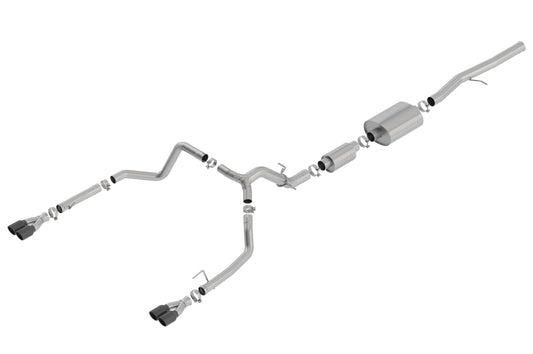 Borla 140774BC 19 Chevrolet Silverado/GMC Sierra 1500 6.2L SS (S-Type) Catback Exhaust - Black Chrome Tips