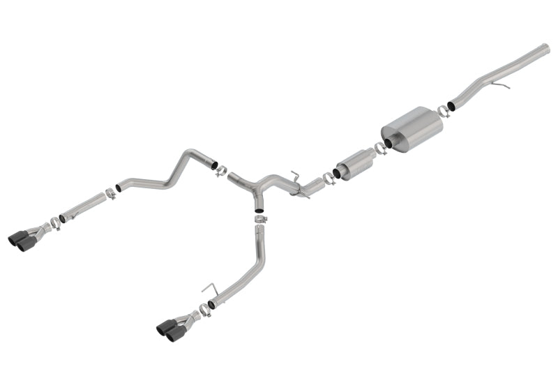 Borla 140774BC 19 Chevrolet Silverado/GMC Sierra 1500 6.2L SS (S-Type) Catback Exhaust - Black Chrome Tips