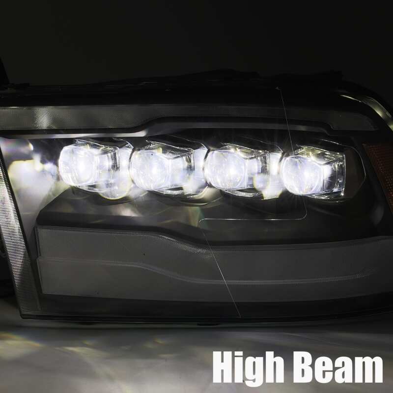 AlphaRex 880541 09-18 Dodge RAM 1500HD NOVA LED Projector Headlights Plank Style Design Alpha Black w/DRL