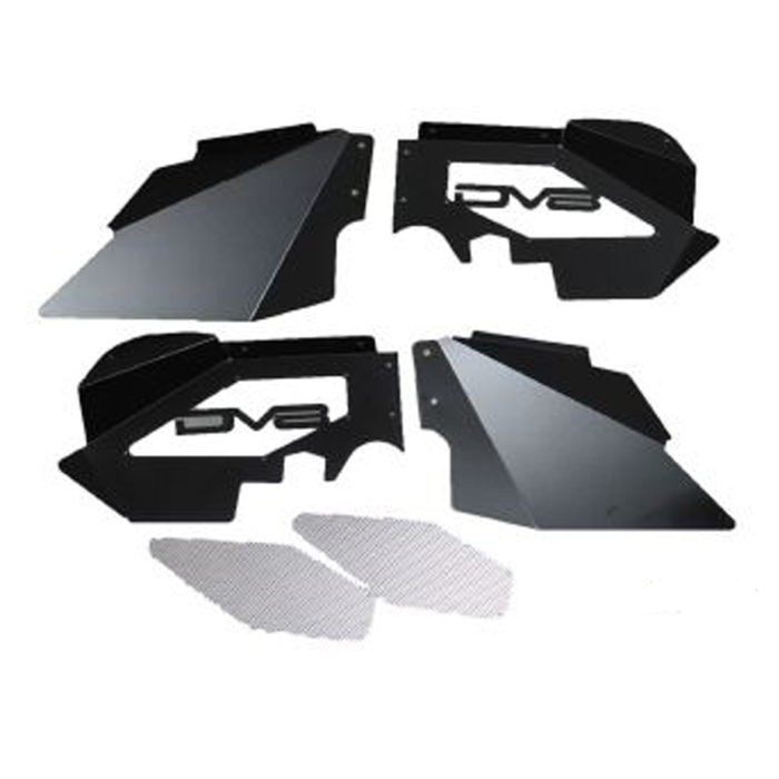 DV8 Offroad INFEND-01FB 07-18 Jeep Wrangler JK Front Aluminum Inner Fender - Black