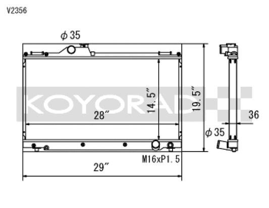 Koyo V2356 01-05 Lexus IS300 (MT) Radiator