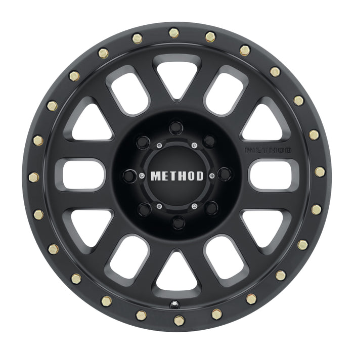 Method Wheels MR30978588500 Method MR309 Grid 17x8.5 0mm Offset 8x180 130.81mm CB Matte Black Wheel