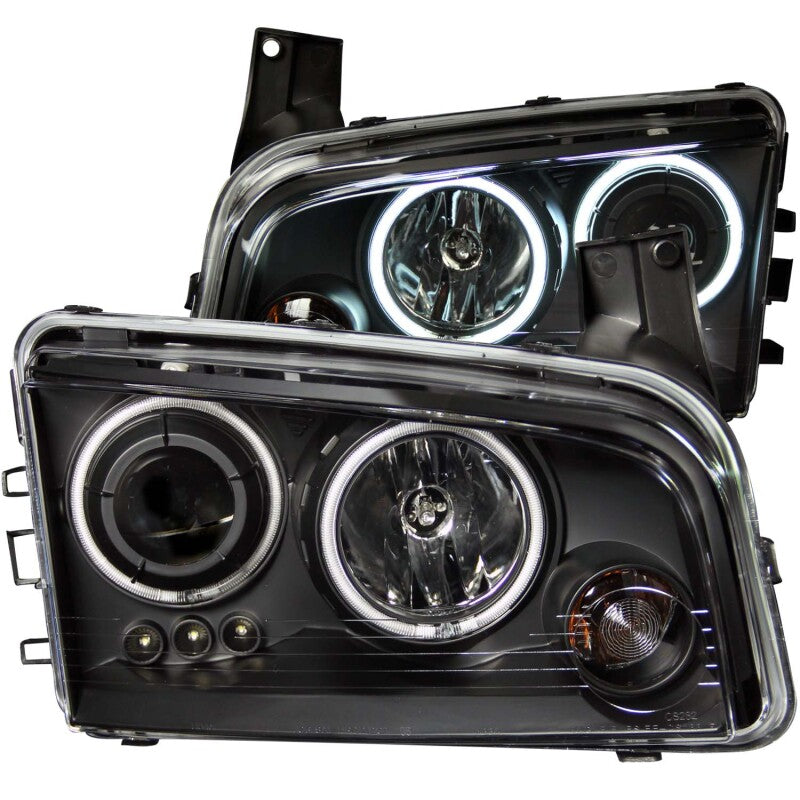 ANZO 121218 2006-2010 Dodge Charger Projector Headlights w/ Halo Chrome (CCFL)