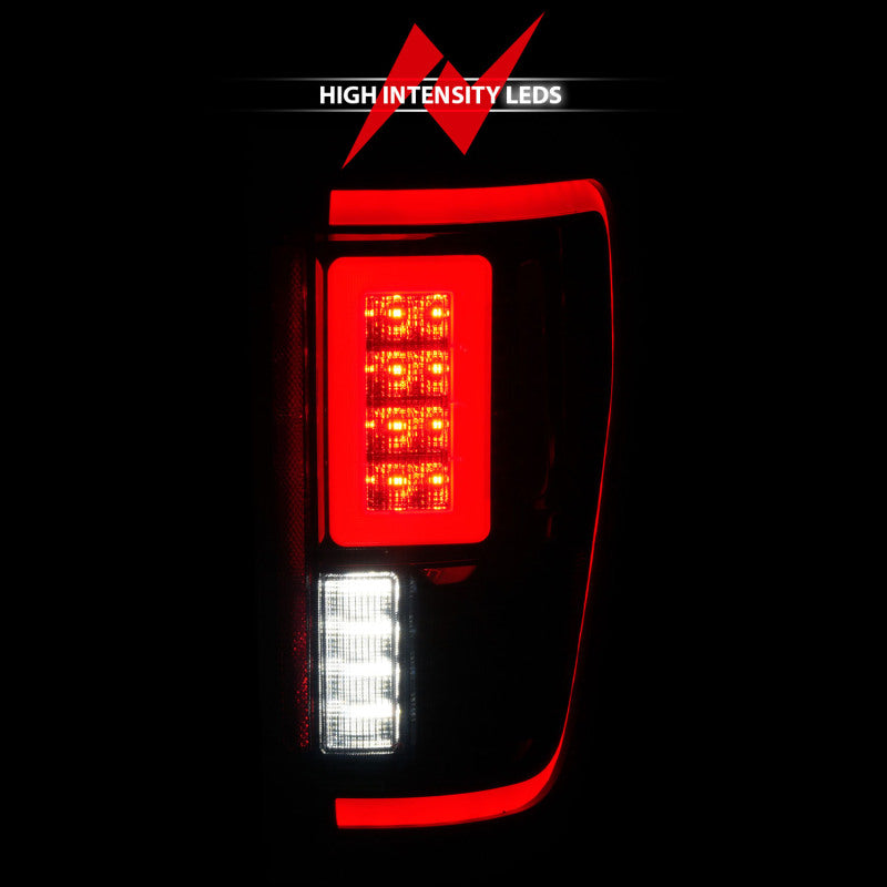 ANZO 311474 21-23 Ford F-150 LED Taillights Seq. Signal w/BLIS Cover - Black Smoke