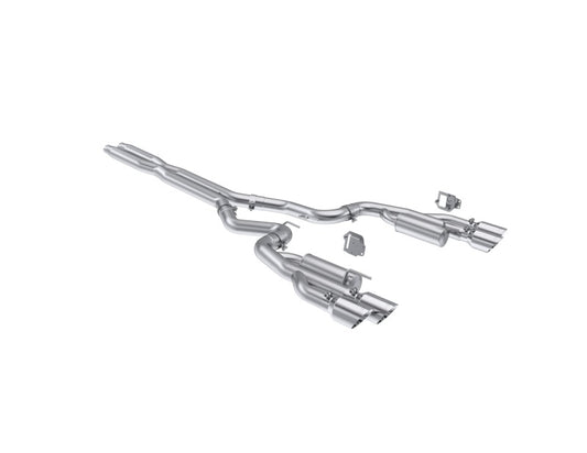 MBRP S7282AL 2024+ Ford Mustang 5.0L Alum. SS 3in Cat-Back Dual Split Exhaust w/ Quad Tips (Valve Delete)
