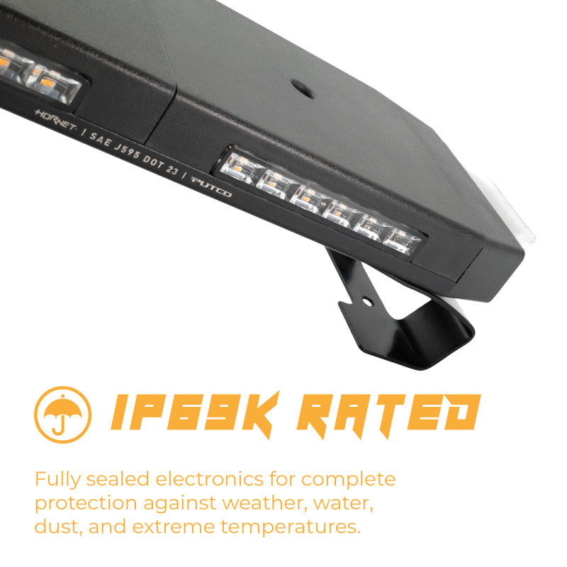 Putco 950248 48In Universal 48In Tri Color Hornet Light (Amber/Blue/White) - LED Stealth Rooftop Strobe Bar