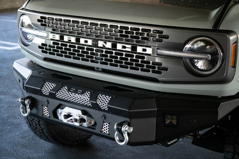 DV8 Offroad FBBR-01 2021+ Ford Bronco Front Bumper Winch Capable w/ Optional Bull Bar/Aux Light Opening