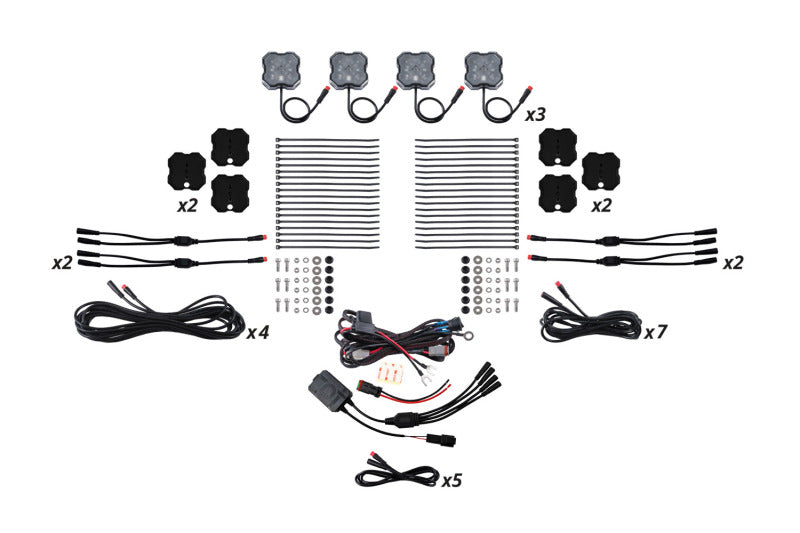 Diode Dynamics DD7749C RGBW Rock Light Installer Magnet Mount Kit w/Controller (12-pack)