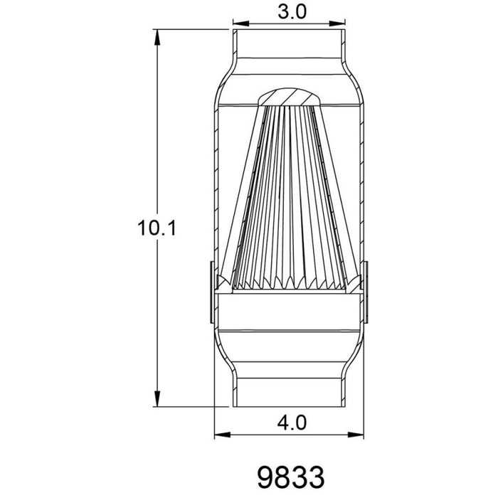 Spectre 9833 Inline Air Box 4in. w/Filter