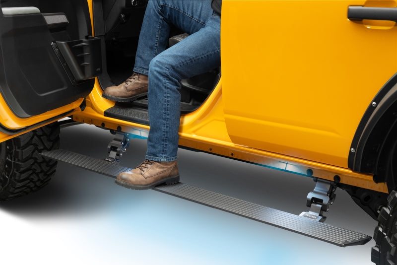 Go Rhino 20412974PC RealTruck 21-24 Ford Bronco 4dr VoltStep Electric Running Board Kit (No Drill) - Tex. Blk