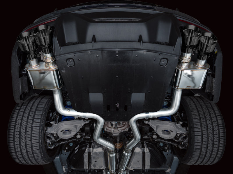 AWE Tuning 3025-43375 AWE 2024 Ford Mustang Dark Horse S650 RWD SwitchPath Catback Exhaust w/ Quad Diamond Black Tips