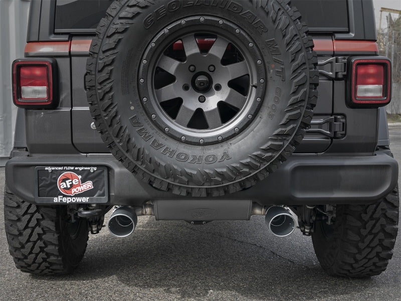 aFe 49-48067-B Rebel Series 2.5in 409 SS Axle-Back Exhaust w/ Black Tips 2018+ Jeep Wrangler (JL) V6 3.6L