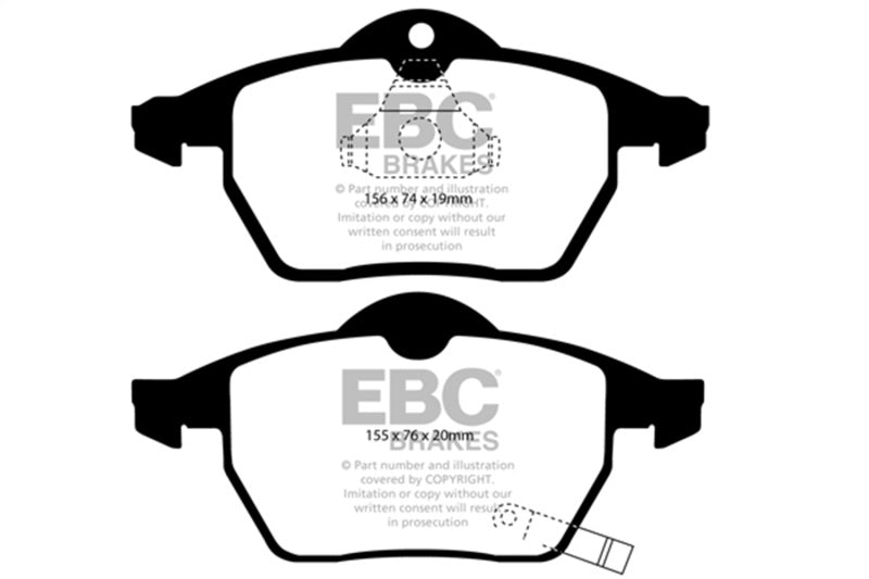 EBC DP31443C 99-02 Saab 9-3 2.0 Turbo Redstuff Front Brake Pads