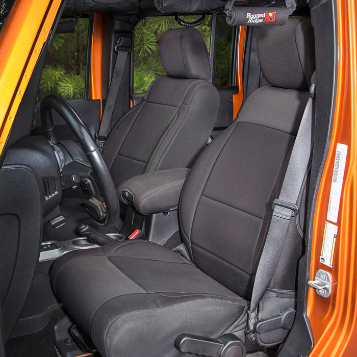 Rugged Ridge 13295.01 Seat Cover Kit Black 07-10 Jeep Wrangler JK 4dr