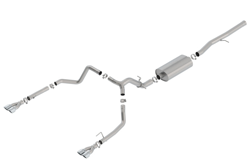 Borla 140782 19 Chevrolet Silverado/GMC Sierra 1500 6.2L SS Touring Catback Exhaust - Square Chrome Tips