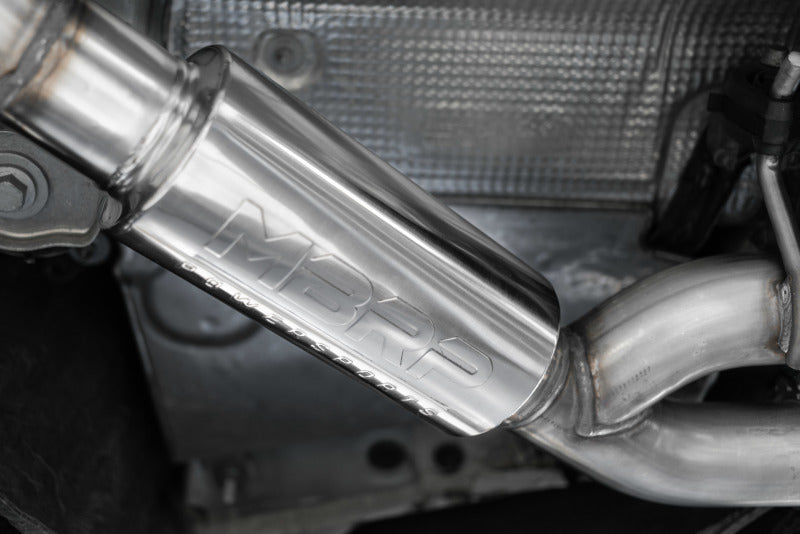 MBRP S46073CF 18-21 Audi S5 Coupe/S4 Sedan T304 SS 2.5in Cat-Back Quad Rear Exit Exhaust - Carbon Fiber Tips