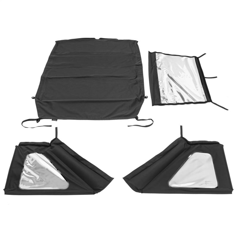 Rugged Ridge 13863.35 2018+ Jeep Wrangler JLU 4 Dr Black Diamond Stitch Cloth Voyager Top (Tinted)