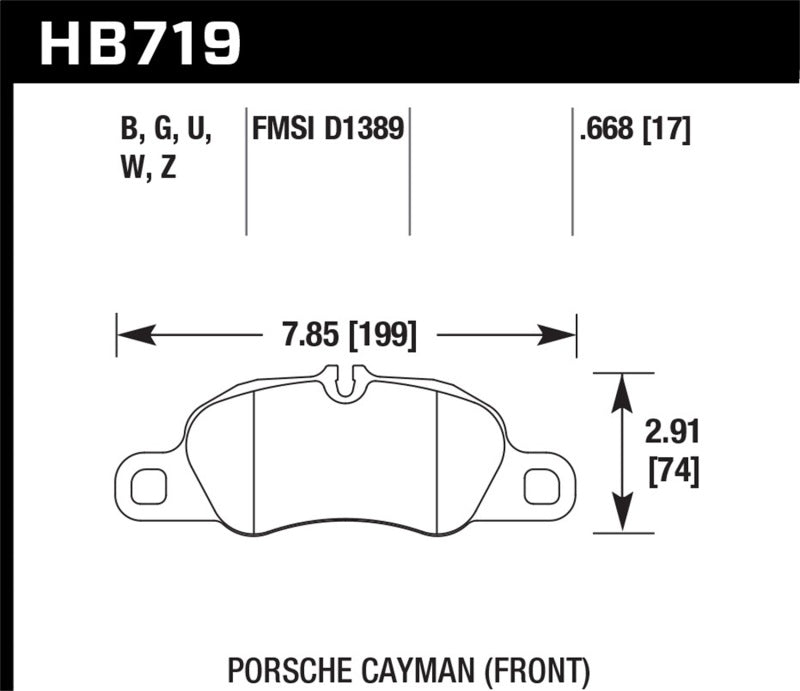 Hawk Performance HB719U.668 Hawk 2014 Porsche Cayman DTC-70 Front Race Brake Pads