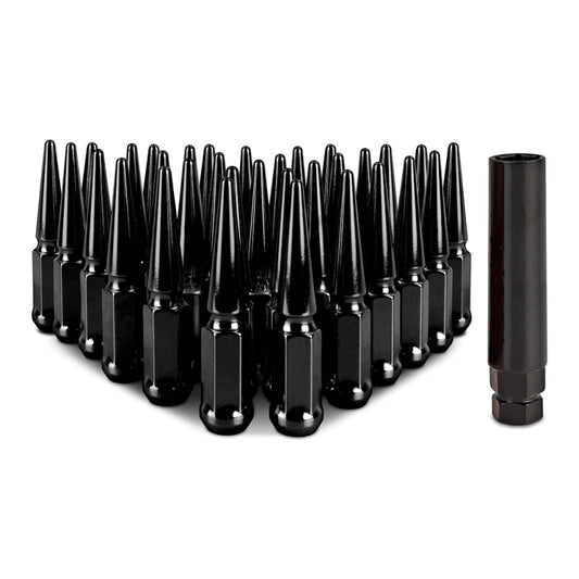Mishimoto MMLG-SP1415-32BK Steel Spiked Lug Nuts M14 x 1.5 32pc Set Black
