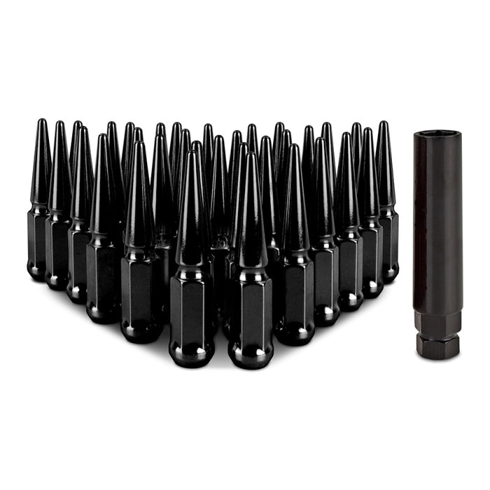 Mishimoto MMLG-SP1415-32BK Steel Spiked Lug Nuts M14 x 1.5 32pc Set Black