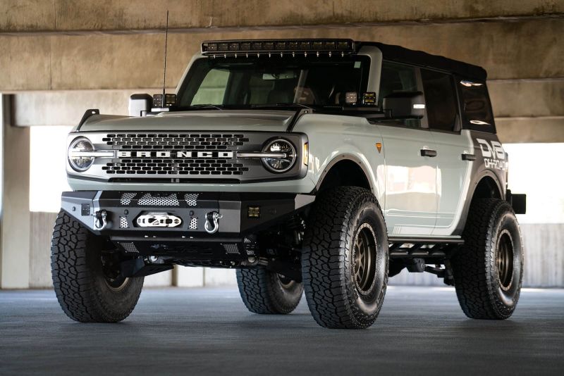 DV8 Offroad FBBR-01 2021+ Ford Bronco Front Bumper Winch Capable w/ Optional Bull Bar/Aux Light Opening
