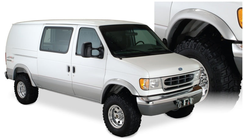 Bushwacker 22006-11 92-14 Ford E-250 Super Duty Extend-A-Fender Style Flares 2pc - Black