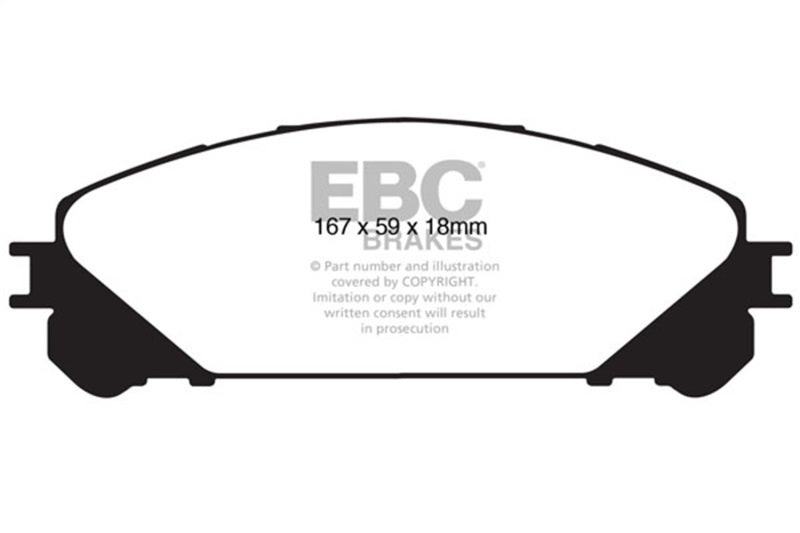 EBC DP31837C 15+ Lexus NX200t 2.0 Turbo Redstuff Front Brake Pads