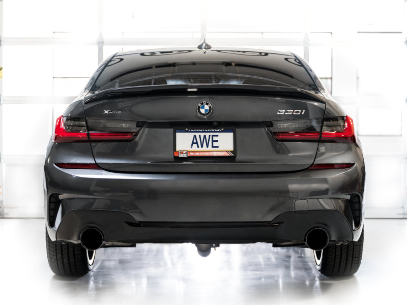 AWE Tuning 3020-33429 AWE 19-23 BMW 330i / 21-23 BMW 430i Base G2X Track Edition Axle Back Exhaust - Diamond Black