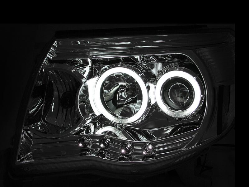 ANZO 121281 2005-2011 Toyota Tacoma Projector Headlights w/ Halos Chrome
