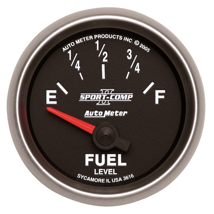 AutoMeter 3616 Autometer Sport-Comp II 52mm 240-33 ohms Short Seeep Electronic Fuel Level Gauge