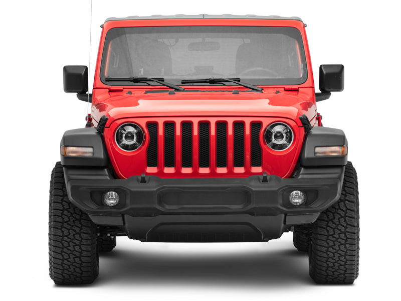 Raxiom J137646 18-22 Jeep Wrangler JL/ JT 9-Inch LED Headlights w/ DRL and Halo- Black Housing (Clear Lens)