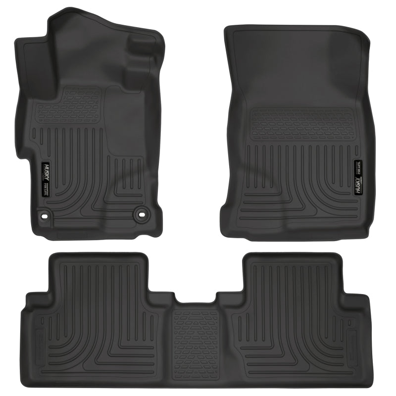 Husky Liners 99441 2014 Honda Civic Sedan WeatherBeater Black Front & 2nd Seat Floor Liners