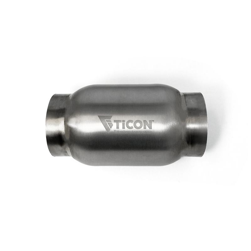 Ticon 115-06323-0004 Industries 3.5in Body x 12in Length 2.5in Inlet/Outlet Titanium Bullet Resonator