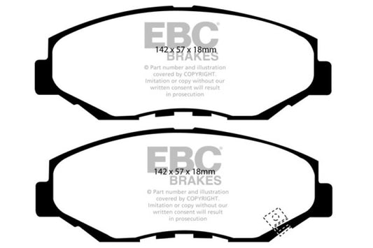 EBC DP41655R 13-15 Acura ILX 1.5 Hybrid Yellowstuff Front Brake Pads