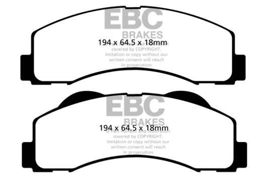 EBC DP41855R 15+ Ford Expedition 3.5 Twin Turbo 2WD Yellowstuff Front Brake Pads