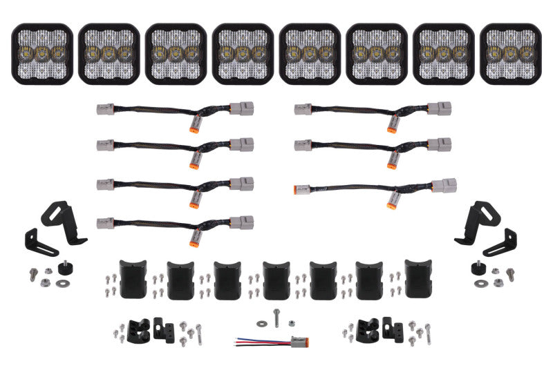Diode Dynamics DD7248 SS5 Pro Universal CrossLink 8-Pod Lightbar - White Combo